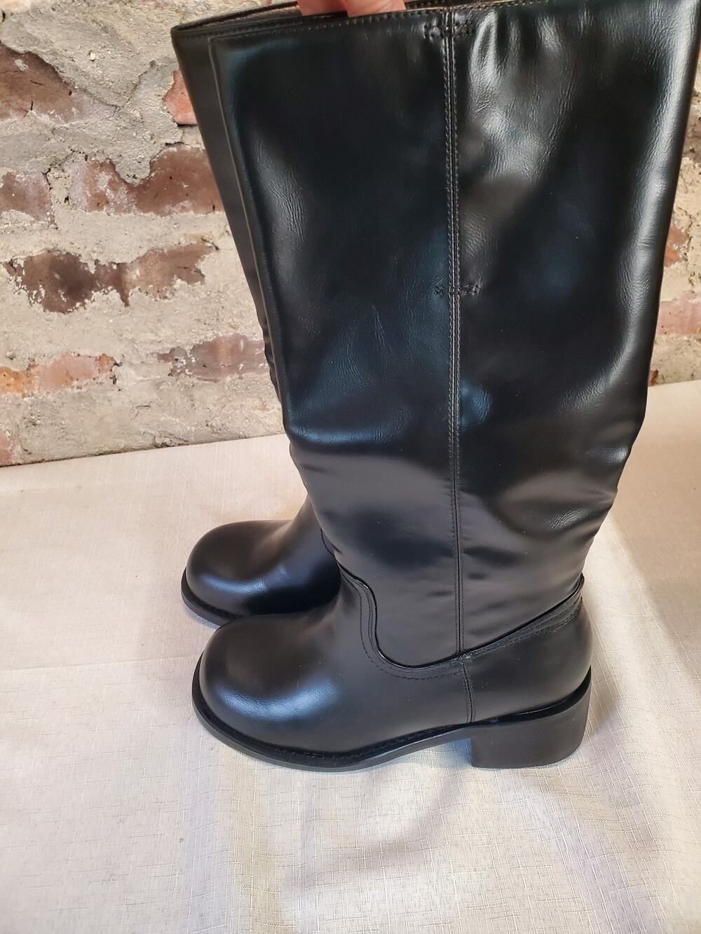Ubardu Womens Mid-Calf Boots Size 6 Black New Pull On Fashion Block Heel